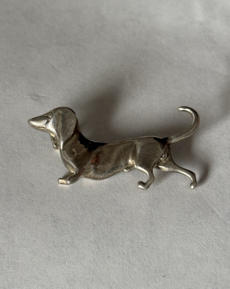 Jezlaine Sterling Silver Dachshund Weiner Dog Brooch