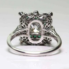 3Ct Vintage Art Deco Style Lab Created Diamond 14k White Gold FN Engagement Ring