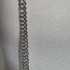 Monet Long Silver-Tone Curb Chain Necklace Textured Rope-Like Appearance