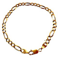 OTC Vintage Italy 14K Gold Figaro Link Chain 9″ Bracelet 9.6 grams Signed