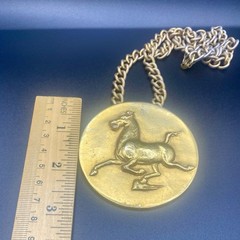 Vintage 1974 Alva Museum Replicas “Flying Horse of Kansu” Medallion Necklace