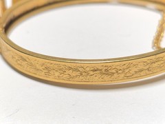Vtg NASSAU enamel Letters Etched Art Deco Bracelet Vtg Hinged Bahamas Women’s