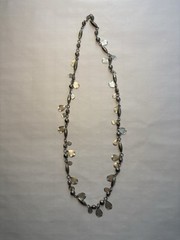 Vintage Silver Tone 36 in Metal Beaded Necklace. Costume Jewelry