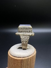 Rare Vintage Lapis Lazuli Eagle Intaglio Ring Size 8.25 Hand Carved Lapis