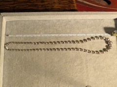 Vintage Sterling 925 Graduated Bead Ball Necklace! 24 in Long! 29.9 grams!