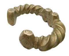 Heavy Vintage Manilla Fulani Currency Cuff Bracelet ~ Bronze Brass Copper Alloy
