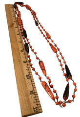 Vintage Art Deco End Of Day Glass Bead Chain Necklace Flapper Style 48in