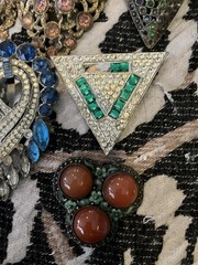 Art Deco Dress Clip Lot 20 1930s Rhinestone Clips Vintage Jewelry Brooch