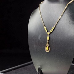 Vintage Barzel 18kt Gold Plated Gold,Green,Yellow Citrine 10″ Necklace