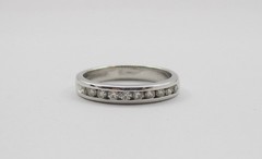 0.30 CTW Round Brilliant Cut Diamond Band Ring 14 Karat White Gold Size 5 3/4
