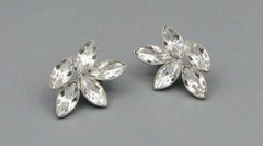 Vintage Glamorous Marquise Rhinestone Earrings #5733 Gift Box Free Shipping