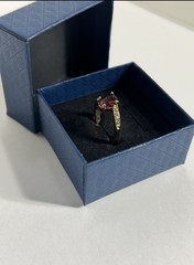 Vintage Red Cubic Zirconia Ring Gold Plated Womens Size 6.5