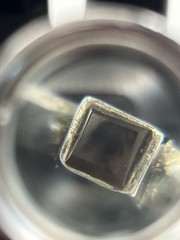 Sterling silver dark square stone vintage ring size 6.75