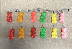 Vintage Sugar Rush Original Gummy Bear Jewelry Plastic Charms Saftey Pin 200+