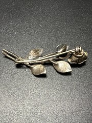 Vintage Teka Signed Rose Flower Brooch 835 Silver Germany Theodore Klotz