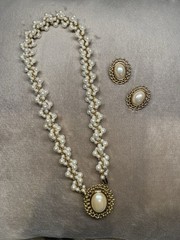 Vintage Lady Remington Faux Pearl Jewelry Set