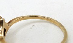 vtg 10K Yellow Gold Ring Sz 8.75″ w 2 Flower 12 Rubies & 2 Diamonds Dainty-2.67g