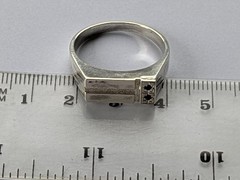 Vintage men’s Signet ring sterling silver 925 Size 11 Weight 4.89 g Black gems.