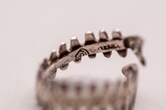 Vintage Taxco Mexico 925 Sterling Silver Fish Skeleton Wrap Bypass Ring Eagle 3