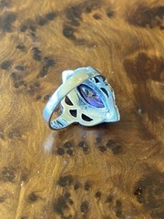 markasite and amethyst sterling silver ring siz 5.5