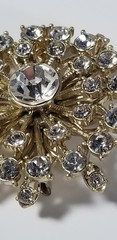 rhinestone brooch pin pendant clear starburst mid century atomic vintage jewelry
