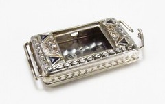 Antique 1930s Belais NY USA 18K White Gold Sapphire Diamond Ladies Watch Case