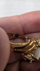 Gold Tone Faux Opal Ring Costume Jewelry Vintage Decorative Nice! Dane Craft Co.