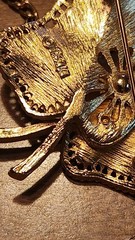 Vintage Jewelry Lot – Gold Tone And White – Brooches – Owl Necklace – Marked