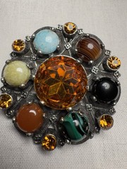 Vintage 1950s-1970s Multi-Stone Statement Brooch/Pendant 34g