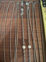 JEWELRY NECKLACES 17PC. HEART BRACELET AND DIAMOND EARRINGS. SEE PICTURES…