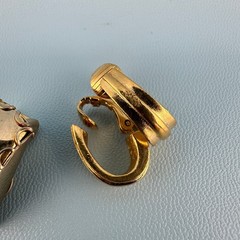 Vintage Designer Clip On Earrings Lot Gold Tone Huggie Climber All Signed