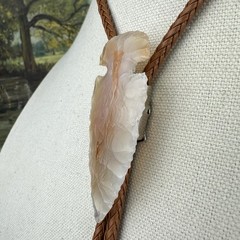 Impressive Vintage Western Southwestern Agate Arrowhead Bolo Tie