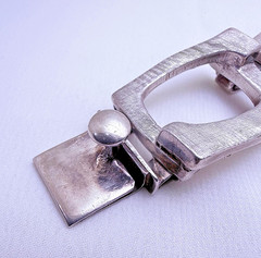 Vintage Modernist Belgiorno 900 Silver Bracelet 1970s Argentina 95.3 g 7.25 in
