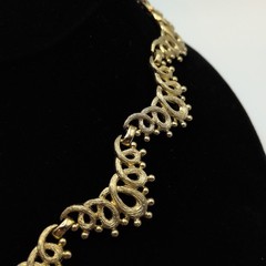 Vintage Monet Gold Tone Adjustable Scroll Swirl Choker Necklace 14.25in-17in