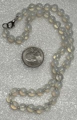 Vintage Knotted Opalite Bead Necklace 16”