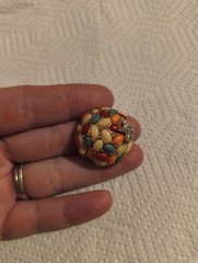 Vintage Colorful Dome Nautical Starfish Adjustable Ring Statement Free Size