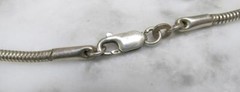 20″ Sterling Silver Snake Chain Necklace w/ Agate Pendant ~ 34g ~ 17-G294