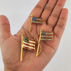 Three Vintage American Flag Brooches Celebrate 250 Years Independence w/ Style