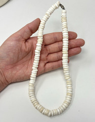 Vintage Puka Shell Necklace 18.5″ Surfer Hawaiian 10mm 83 grams