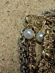 Vintage West Germany Opal Glass Pink Necklace Marked Nice Costume Jewelry 24″
