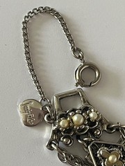 Judy Lee 3 Strand Goldette Slide Bracelet Victorian Revival Silver Tone 7″ Vtg
