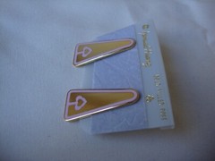 VINTAGE 1970s SAMUEL HUANG DESIGNER CLOISONNE RETRO ABSTRACT PINK STUD EARRINGS
