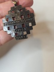1969 Terra Sancta Guild Pendant A Jerusalem Cross Design Necklace Gold Tone