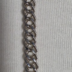 Monet Long Silver-Tone Curb Chain Necklace Textured Rope-Like Appearance