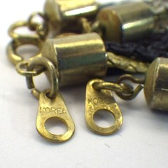 Set of 2 Vintage Flat Braided Necklaces Serpentine Chain Gold/Black/Silver 24″