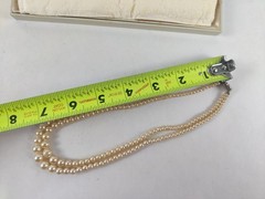Vintage LAGUNA FAUX PEARL Necklace & Earring Set in Silver Tone