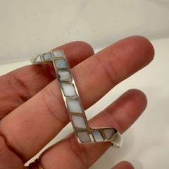 Navajo Flush Mount Mother of Pearl 925 Sterling Silver Cuff Bracelet