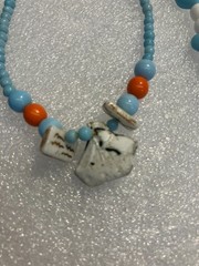 Vintage Czech Turquoise Glass Bead Necklace
