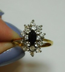 Gorgeous Red White Cubic Zirconia Ruby size 8.5 Gold Plated Silver 925 Ring