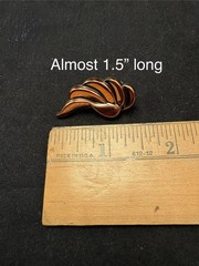Vth Renoir Copper Necklace Adjustable Length MCM Clip-on Earrings 19 50s Leaves